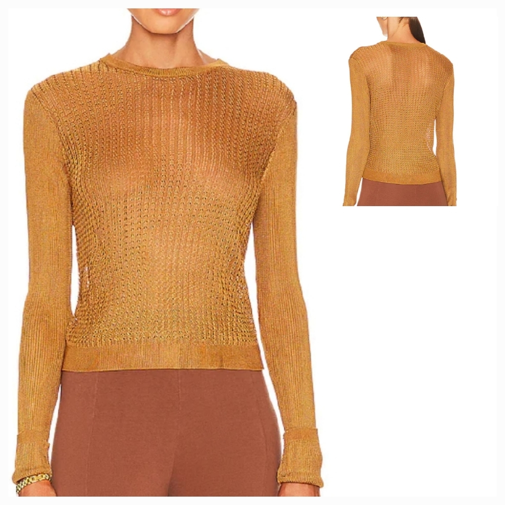 Free People H20 Crew Pullover Tiger Eye NWT